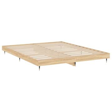 Sonoma Oak Bed Frame 160x200 cm | Durable Engineered Wood