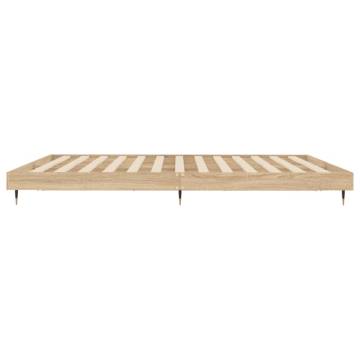 Sonoma Oak Bed Frame 160x200 cm | Durable Engineered Wood