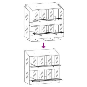 Chicken Nesting Box with 8 Compartments - Olive Green Metal