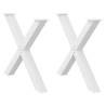 X-Shaped Dining Table Legs - White Powder-Coated Steel