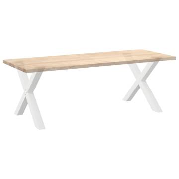 X-Shaped Dining Table Legs - White Powder-Coated Steel