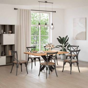 Spider Shape Dining Table Leg Black - 85x85 cm Steel