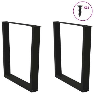 V-Shape Dining Table Legs - Black Steel 80x(72-73.3) cm