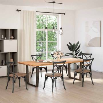 V-Shape Dining Table Legs - Natural Steel | Customizable Design