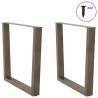 V-Shape Dining Table Legs - Natural Steel | Customizable Design