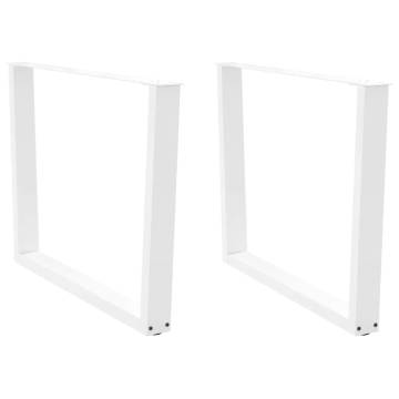 V-Shape Dining Table Legs - White Steel | 100x(72-73.3) cm