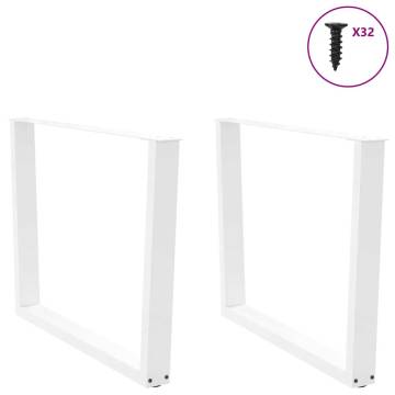 V-Shape Dining Table Legs - White Steel | 100x(72-73.3) cm