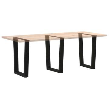 V-Shape Dining Table Legs - 3 pcs Black Steel (70x72-73.3 cm)