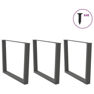 V-Shape Dining Table Legs - Anthracite Steel (3 pcs) | HipoMarket