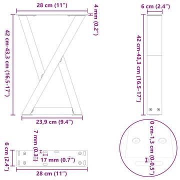 Stylish White Coffee Table Legs - Durable Steel | HipoMarket