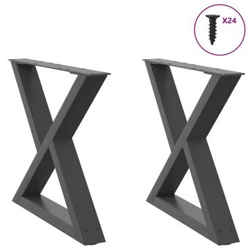 Stylish Anthracite Coffee Table Legs - 2 pcs Steel 50 cm