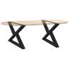 Black Coffee Table Legs 2 pcs | Steel 70x(42-43.3) cm