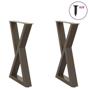 Dining Table Legs 2 pcs Natural Steel - Customizable & Durable