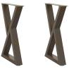 Dining Table Legs 2 pcs Natural Steel - Customizable & Durable