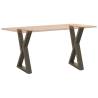 Dining Table Legs 2 pcs Natural Steel - Customizable & Durable