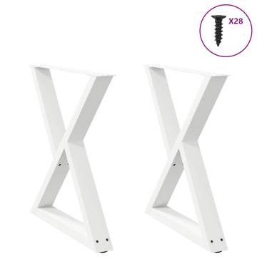 Dining Table Legs 2 pcs White Steel 70 cm - HipoMarket