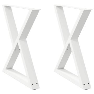 Dining Table Legs 2 pcs White Steel 70 cm - HipoMarket