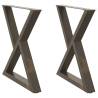 Stylish Dining Table Legs 2 pcs Natural Steel - 70x(72-73.3) cm