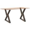 Stylish Dining Table Legs 2 pcs Natural Steel - 70x(72-73.3) cm