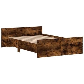 Smoked Oak Bed Frame with Headboard & Footboard - Small Double