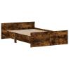 Smoked Oak Bed Frame with Headboard & Footboard - Small Double