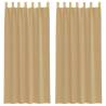 Voile Curtains with Rod Pockets - 2 pcs Sand | HipoMarket UK