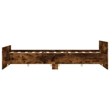 Smoked Oak Bed Frame with Headboard & Footboard - Small Double