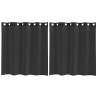 Black Voile Curtains with Grommets - 2 pcs 140x140 cm