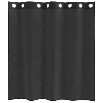 Black Voile Curtains with Grommets - 2 pcs 140x140 cm