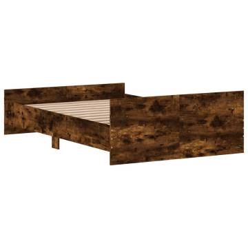 Smoked Oak Bed Frame with Headboard & Footboard - Small Double