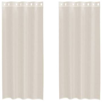 Voile Curtains with Grommets - Cream, 2 pcs | HipoMarket UK