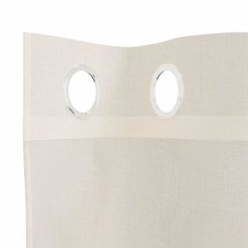 Voile Curtains with Grommets - Cream, 2 pcs | HipoMarket UK