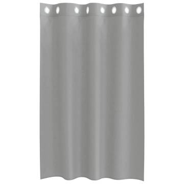 Light Grey Voile Curtains with Grommets - 140x175 cm (2 pcs)