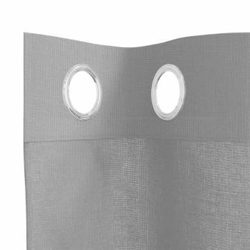 Light Grey Voile Curtains with Grommets - 140x175 cm (2 pcs)