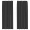 Voile Curtains with Tab Top - 2 pcs Black | Hipo Market