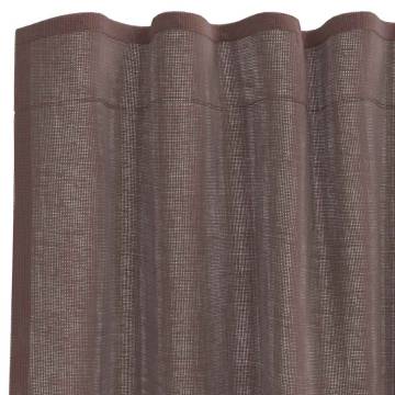 Brown Voile Curtains with Tab Top - 2 pcs | HipoMarket