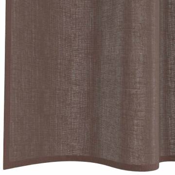 Brown Voile Curtains with Tab Top - 2 pcs | HipoMarket