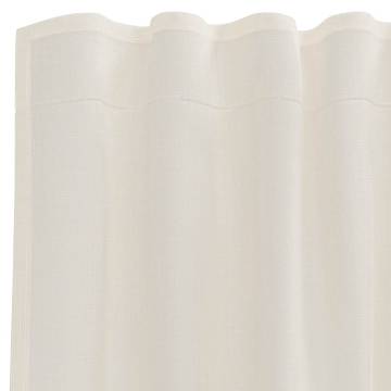 Voile Curtains with Tab Top - Cream | 2 pcs for Stylish Decor