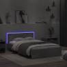 Bed Frame with LED Headboard - Concrete Grey 140x200 cm