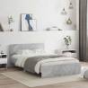 Bed Frame with LED Headboard - Concrete Grey 140x200 cm