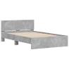 Bed Frame with LED Headboard - Concrete Grey 140x200 cm