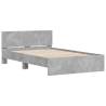 Concrete Grey Bed Frame with LED Headboard | Double 135x190 cm