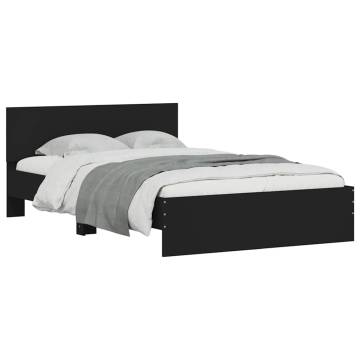 Black Bed Frame with LED Headboard - Small Double 120x190 cm