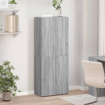 File Cabinet Grey Sonoma - 60x32x153 cm Engineered Wood