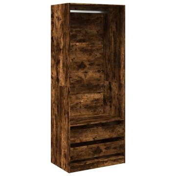 Wardrobe Smoked Oak - Stylish & Compact | Hipomarket