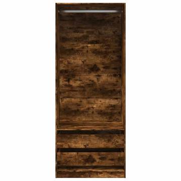 Wardrobe Smoked Oak - Stylish & Compact | Hipomarket