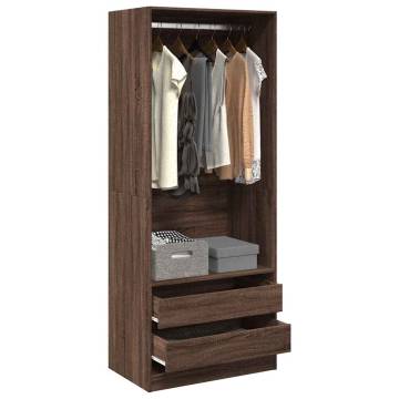 Stylish Brown Oak Wardrobe - 80x50x200 cm | Hipomarket UK