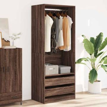 Stylish Brown Oak Wardrobe - 80x50x200 cm | Hipomarket UK