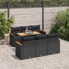  7 Piece Garden Sofa Set with Cushions Black Poly Rattan Acacia Colour black Number of 1 