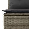 5 Piece Garden Sofa Set with Cushions - Grey Poly Rattan